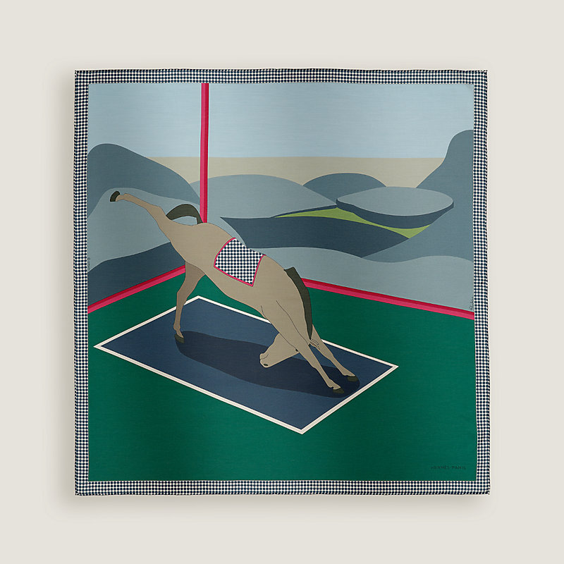 Cheval Tete en Bas scarf 65 - Blue | Hermès Mainland China